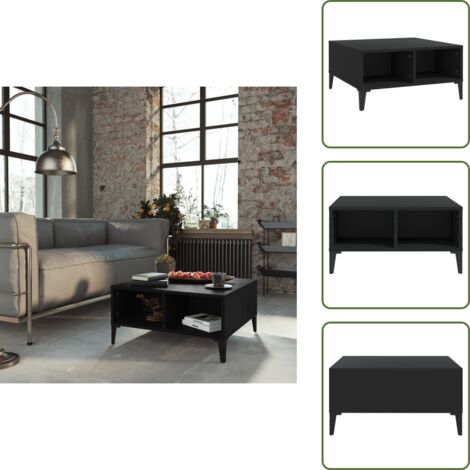 Tavolino nero - vidaXL Tavolino da Salotto Nero 60x60x30 cm in Legno Multistrato - Tavolino con scomparti