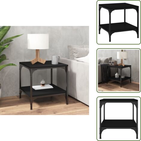 Tavolino nero - vidaXL Tavolino Nero 40x40x40 cm in Legno Multistrato - Tavolino con gambe regolabili