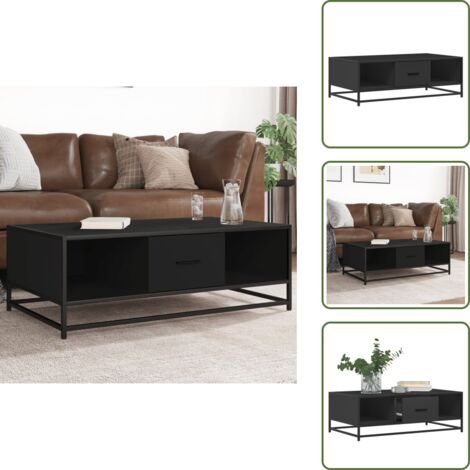 Tavolino nero - vidaXL Tavolino Salotto Nero 100x57x35 cm in Truciolato e Metallo - Tavolino da salotto