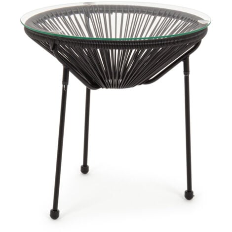 YES EVERYDAY Salottino moderno "Parker" con poltrone e tavolino in corda sintetica per giardino e veranda -Poltrona / Bianco