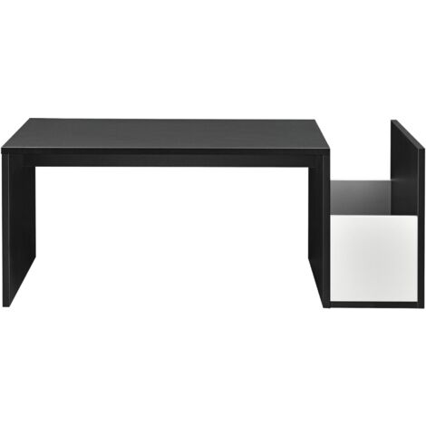 Tavolino per mobile soggiorno 90 cm bianco nero 030006169