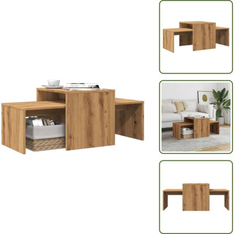 Tavolino per salotto - vidaXL Tavolino Salotto Rovere Artigianale 100x48x40 cm in Truciolato - Tavolino da salotto