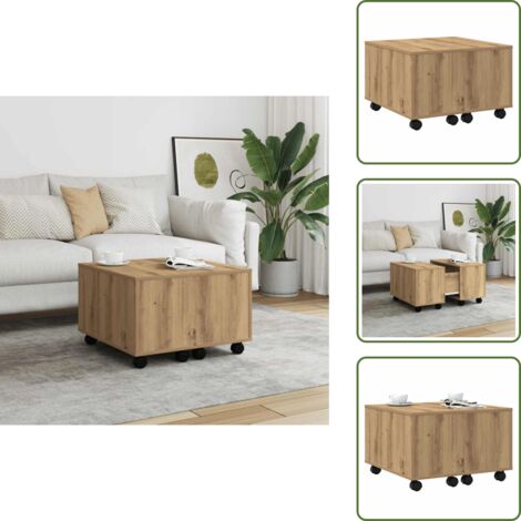 Tavolino per salotto - vidaXL Tavolino Salotto Rovere Artigianale 60x60x38 cm in Truciolato - Tavolino per casa