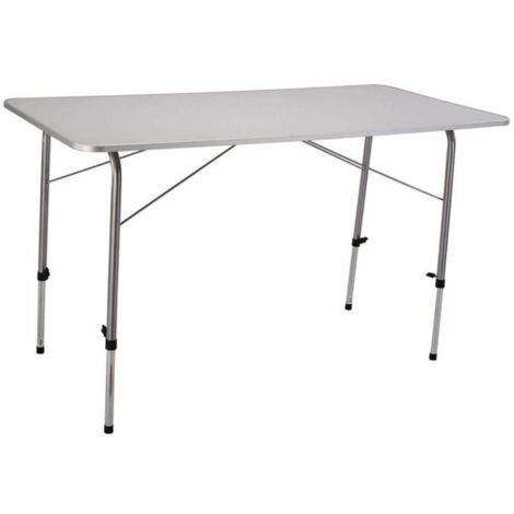 Tavolino pieghevole da esterno 120x60 cm con altezza regolabile e struttura in acciaio