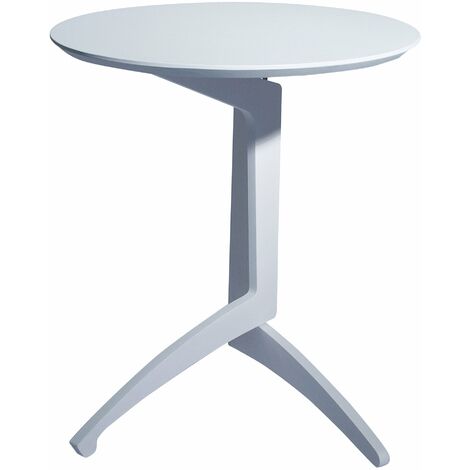 Tavolino Pieghevole da Salotto Ø43x51 cm in Legno Bianco