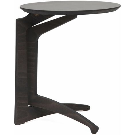 Tavolino Pieghevole da Salotto Ø53x63 cm in Legno Grigio Scuro