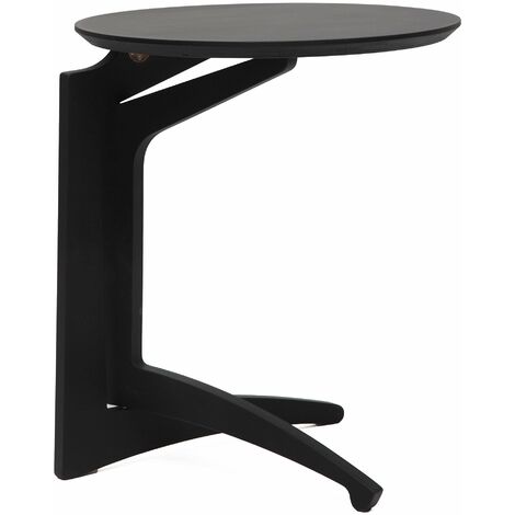 Tavolino Pieghevole da Salotto Ø53x63 cm in Legno Nero