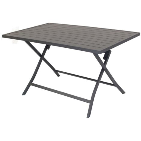Tavolino pieghevole in alluminio 77x130x73h cm da esterno colore Taupe mod. Alabama