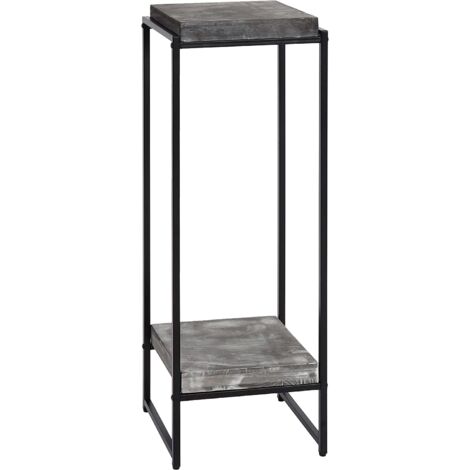 Tavolino porta piante mensola per fiori tavolino in metallo MDF grigio scuro 101 cm MED04068