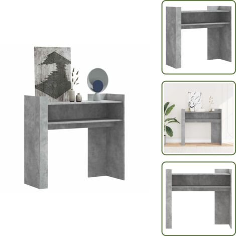 Tavolino portaoggetti - vidaXL Tavolino Consolle Grigio Cemento 100x35x90 cm in Multistrato - Tavolino con ripiani