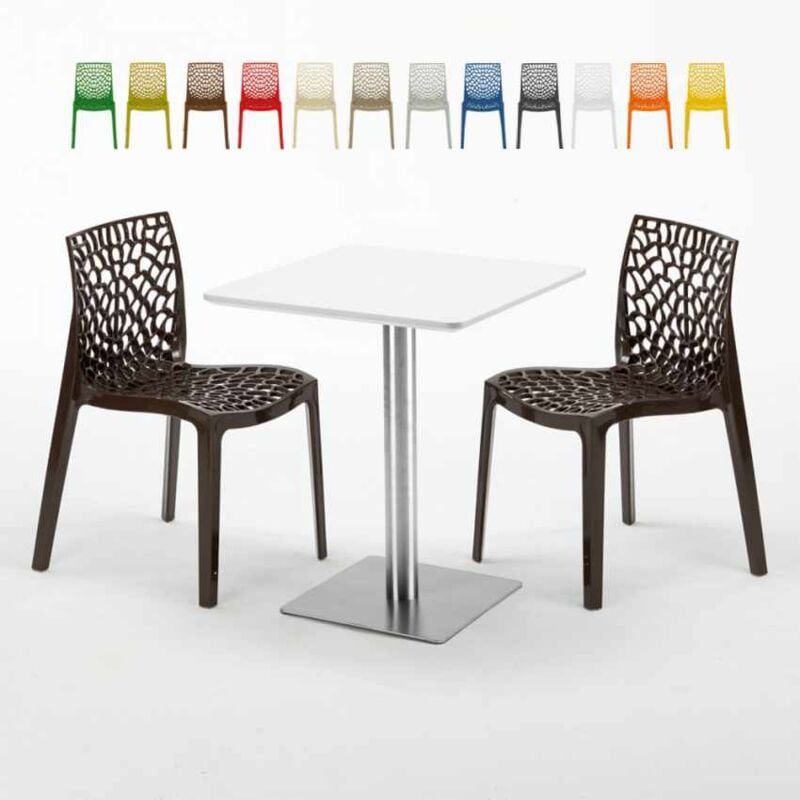 

Mesa Cuadrada 60x60 cm Tablero Blanco y 2 Sillas De Colores Gruvyer Hazelnut | Color: Marrón