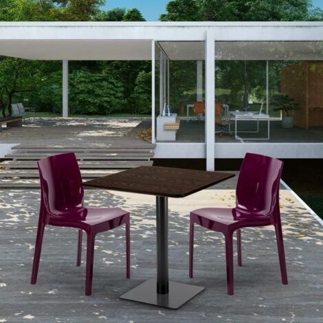 Outsunny Set Mobili da Giardino 1 Tavolo e 2 Sedie Pieghevole in Mettallo 70 x 70 x 70 cm Nero