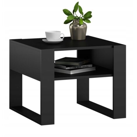 Tavolino quadrato Kaja 60x60 nero/nero per il soggiorno Tavolino MK