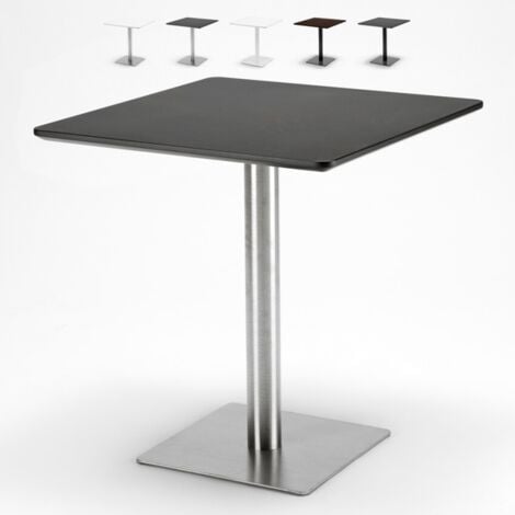 AHD AMAZING HOME DESIGN Tavolino quadrato per bar ristoranti hotel 70x70 Horeca | Nero - Silver