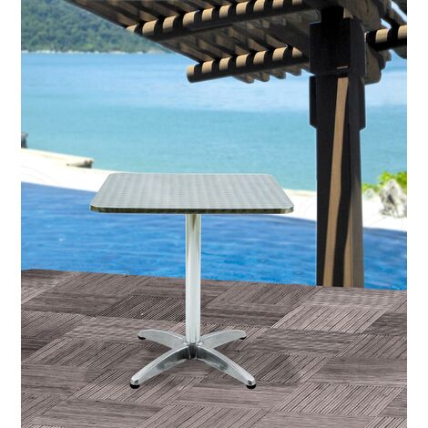 Tavolino Quarato da Giardino 70x70 cm in Alluminio Tosini Silver
