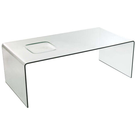 Tavolino Rettangolare in Vetro 120x60x42cm TFT Glass Trasparente