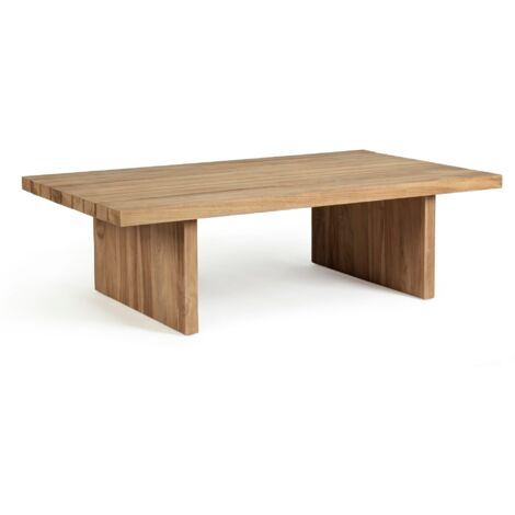 Tavolino rettangolare "Xylia" con struttura in legno di Teak, rivestimento protettivo