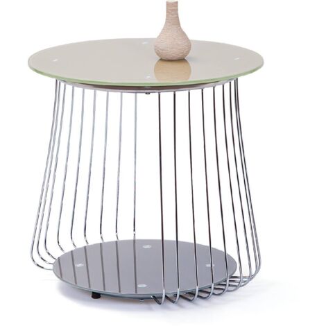 Tavolino rivoli dim. 50x50h metallo e doppio vetro temperato - Inter Link