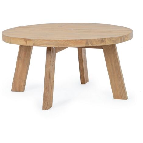 Tavolino rotondo "Bolivar" con struttura in legno di Teak per esterno -Ø80 x 40 cm
