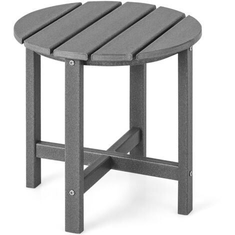 Tavolino rotondo esterno patio portico Tavolo adirondack HDPE resistente intemperie Grigio