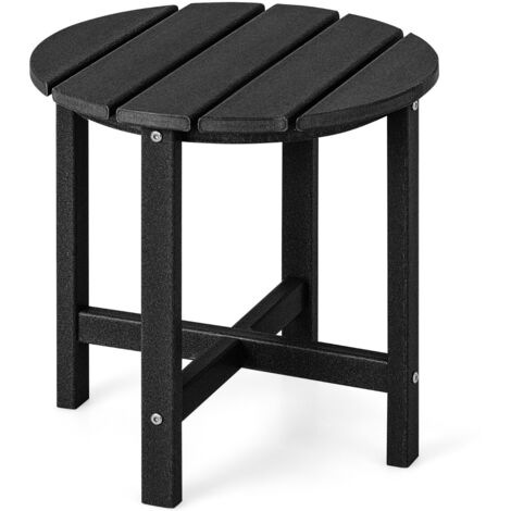 Tavolino rotondo esterno patio portico Tavolo adirondack HDPE resistente intemperie Nero
