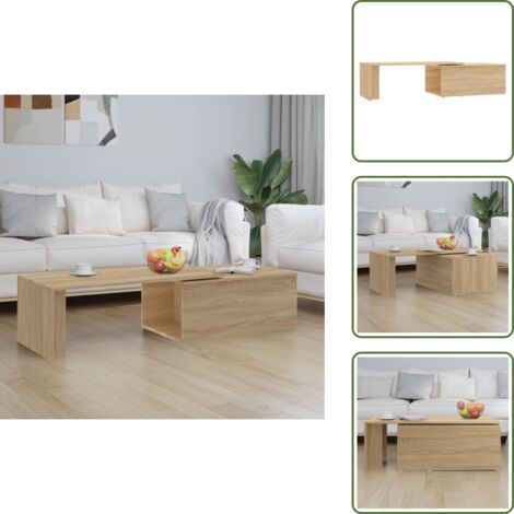 Tavolino rovere - vidaXL Tavolino da Salotto Rovere Sonoma 150x50x35cm Legno Multistrato - Tavolino multistrato