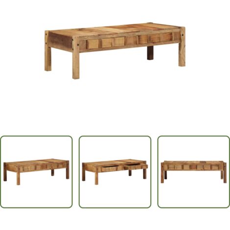 Tavolino rustico -  Tavolino da salotto con cassetto Marrone 110 x 54 x 35 cm