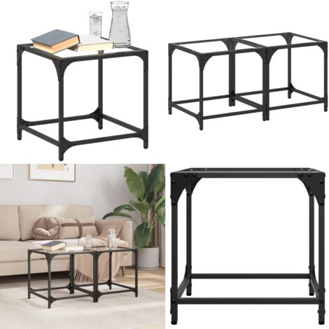 Tavolino Salotto con Piano Vetro Trasparente 40x40x40cm Acciaio - Tavolino in vetro - Tavolino in acciaio