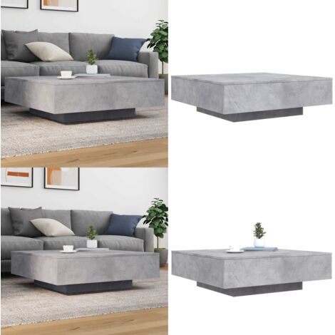 Tavolino Salotto Grigio Cemento 100x100x31 cm Legno Multistrato - Tavolino da divano - Tavolino da tè