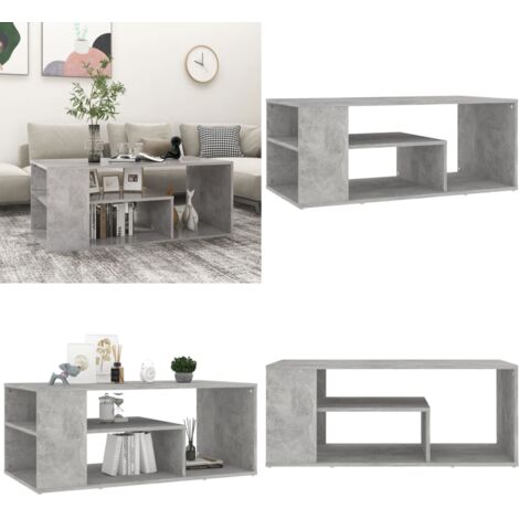 Tavolino Salotto Grigio Cemento 100x50x40 cm Legno Multistrato - Tavolino da soggiorno - Tavolino da divano