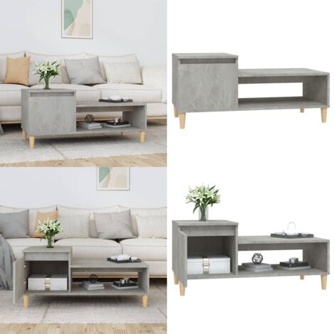 Tavolino Salotto Grigio Cemento 100x50x45 cm Legno Multistrato - Tavolino in legno multistrato - Tavolino grigio cemento
