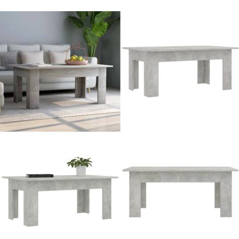 Tavolino Salotto Grigio Cemento 100x60x42 cm Legno Multistrato - Tavolino in legno multistrato - Tavolino grigio cemento