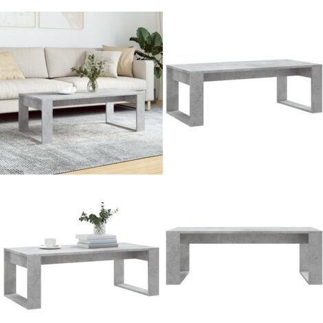 Tavolino Salotto Grigio Cemento 102x50x35 cm Legno Multistrato - Tavolino in legno multistrato - Tavolino grigio cemento