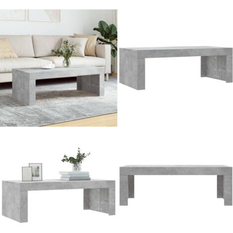 Tavolino Salotto Grigio Cemento 102x50x36 cm Legno Multistrato - Tavolino in legno multistrato - Tavolino grigio cemento