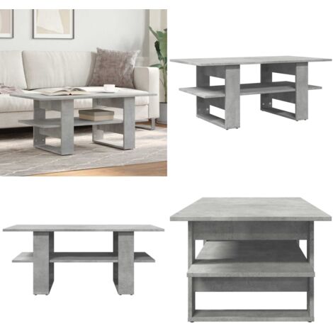 Tavolino Salotto Grigio Cemento 102x55x42 cm Legno Multistrato - Tavolo in legno multistrato - Tavolo da salotto grigio cemento