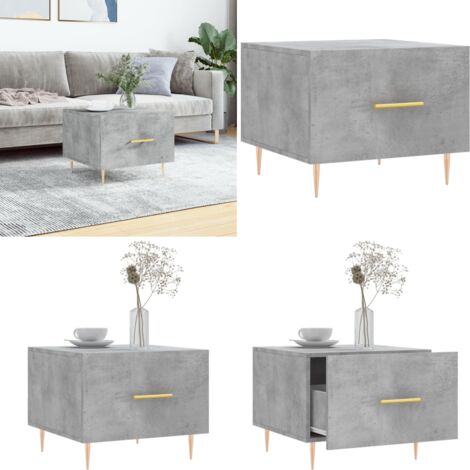 Tavolino Salotto Grigio Cemento 50x50x40 cm Legno Multistrato - Tavolino da salotto grigio cemento - Tavolino in legno multistrato