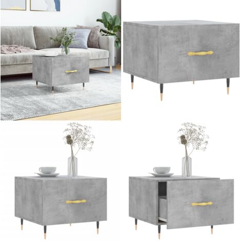 Tavolino Salotto Grigio Cemento 50x50x40 cm Legno Multistrato - Tavolino da salotto grigio cemento - Tavolino in legno multistrato