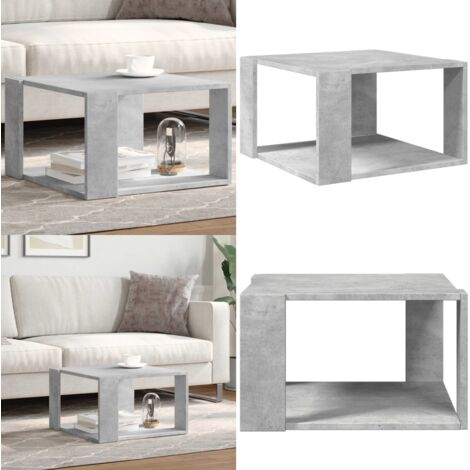 Tavolino Salotto Grigio Cemento 51,5x51,5x30 Legno Multistrato - Tavolino in legno multistrato - Tavolino grigio cemento