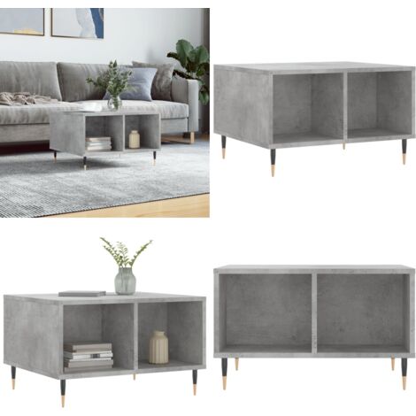 Tavolino Salotto Grigio Cemento 60x50x36,5 cm Legno Multistrato - Tavolino da salotto - Tavolino in legno