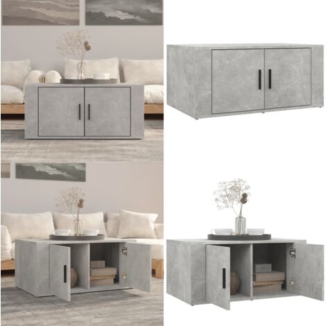 Tavolino Salotto Grigio Cemento 80x50x36 cm Legno Multistrato - Tavolino per divano - Tavolino in legno multistrato