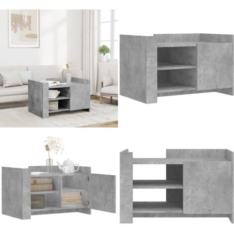 Tavolino Salotto Grigio Cemento 80x50x50 cm Legno Multistrato - Tavolino da salotto - Tavolino in legno