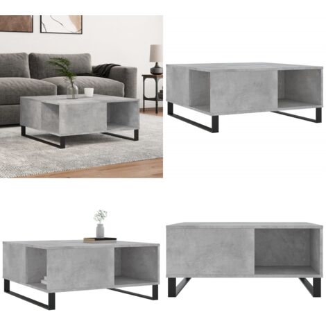 Tavolino Salotto Grigio Cemento 80x80x36,5 cm Legno Multistrato - Tavolino in legno multistrato - Tavolino grigio cemento