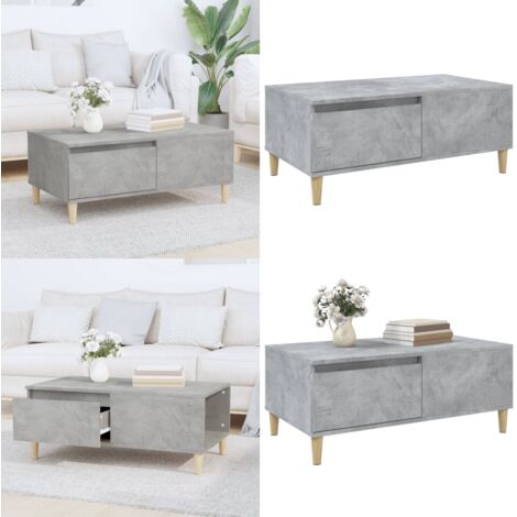 Tavolino Salotto Grigio Cemento 90x50x36,5 cm Legno Multistrato - Tavolino in legno - Tavolino in legno multistrato