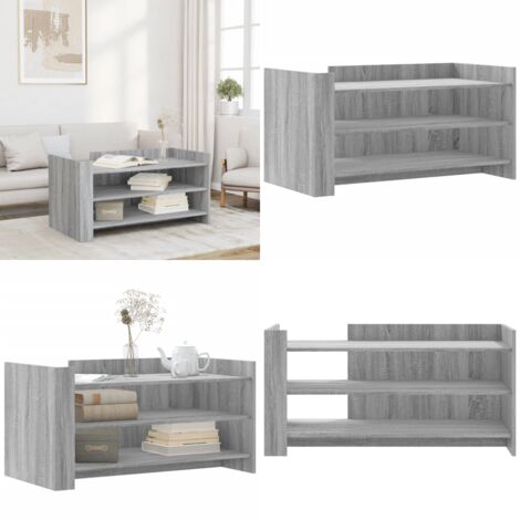 Tavolino Salotto Grigio Sonoma 100x50x50 cm Legno Multistrato - Tavolino da soggiorno - Tavolino in legno multistrato