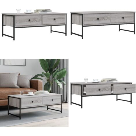 Tavolino Salotto Grigio Sonoma 101x49x39,5 cm Legno Multistrato - Tavolino da divano - Tavolino in legno multistrato