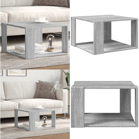 Tavolino Salotto Grigio Sonoma 51,5x51,5x30cm Legno Multistrato - Tavolino in legno multistrato - Tavolino grigio sonoma