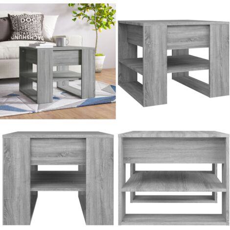 Tavolino Salotto Grigio Sonoma 55,5x55x45 cm Legno Multistrato - Tavolo da caffè - Tavolino da caffè grigio