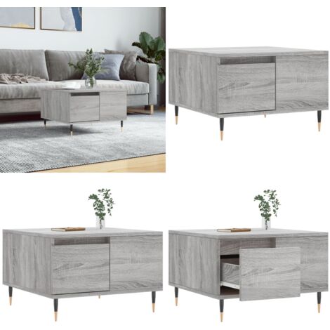 Tavolino Salotto Grigio Sonoma 55x55x36,5 cm Legno Multistrato - Tavolino in legno - Tavolino da salotto grigio