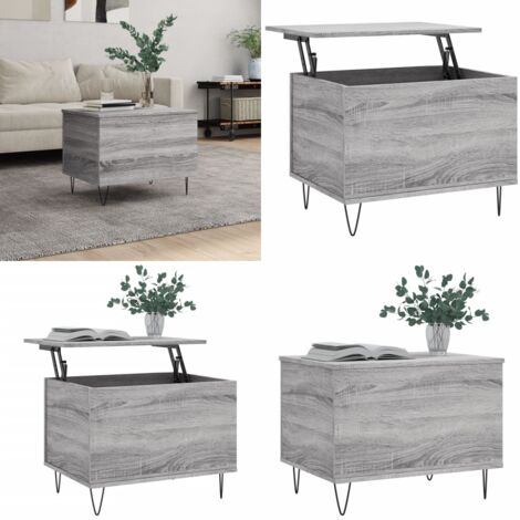 Tavolino Salotto Grigio Sonoma 60x44,5x45 cm Legno Multistrato - Tavolo da pranzo temporaneo - Tavolo da lavoro