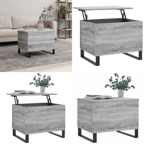 Tavolino Salotto Grigio Sonoma 60x44,5x45 cm Legno Multistrato - Tavolo da pranzo temporaneo - Tavolo da lavoro